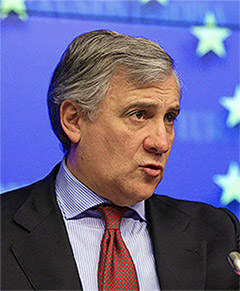 Antonio Tajani, actual vice-presidente do Parlamento Europeu e ex-comissário para a Indústria, Investigação e Energia da UE
