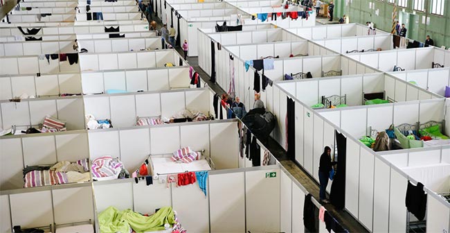 © DR - O antigo aeroporto de Tempelhof, símbolo nazi, entretanto reconvertido para albergar cerca de três mil refugiados