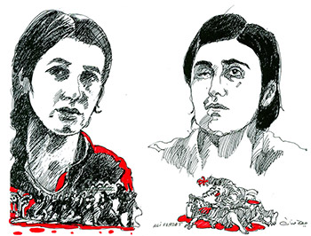 Nadia Murad e Lamiya Aji Bashar, vencedoras do Prémio Sakharov 2016 © Ali Ferzat, Prémio Sakharov 2011